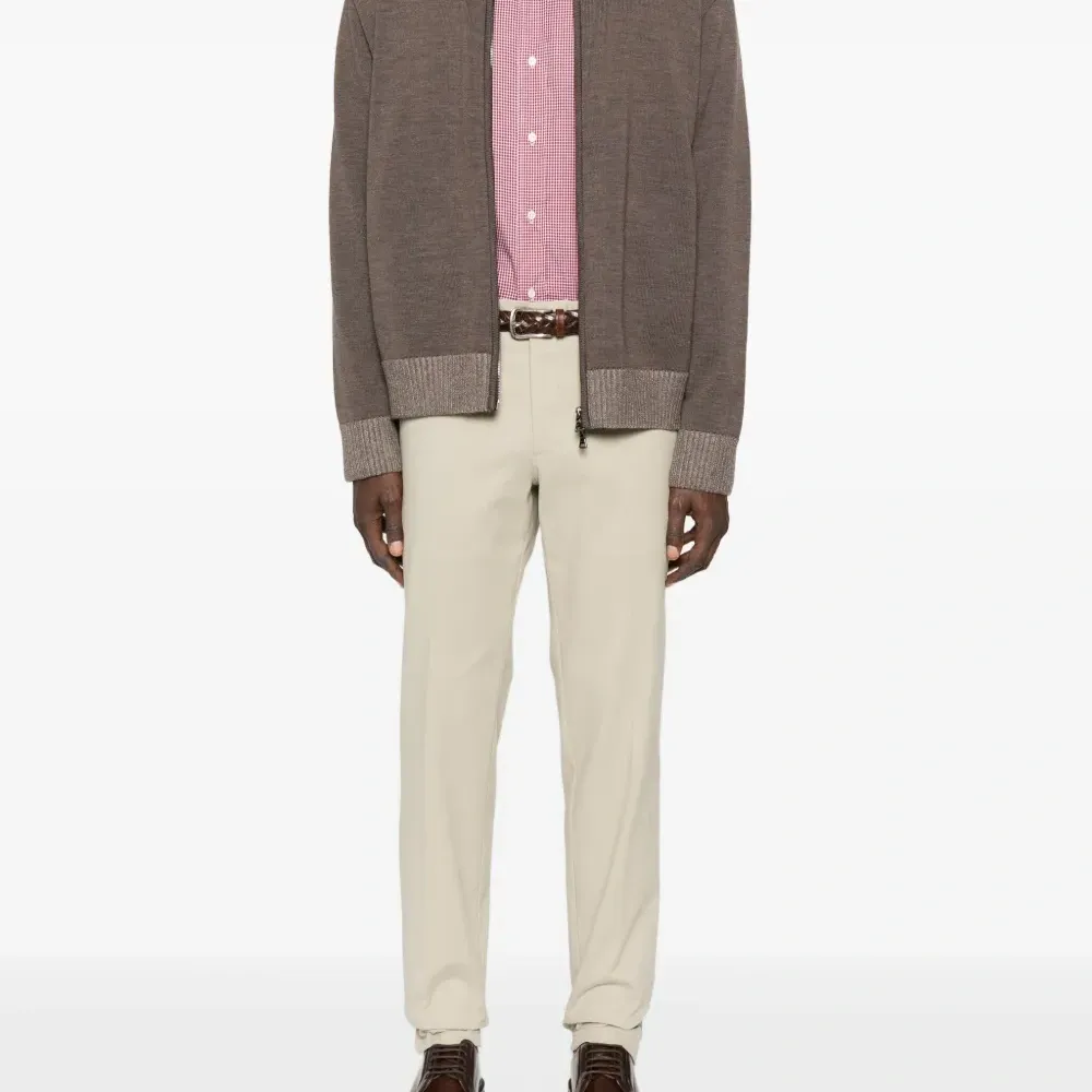 Брюки прямого кроя из хлопкового микса