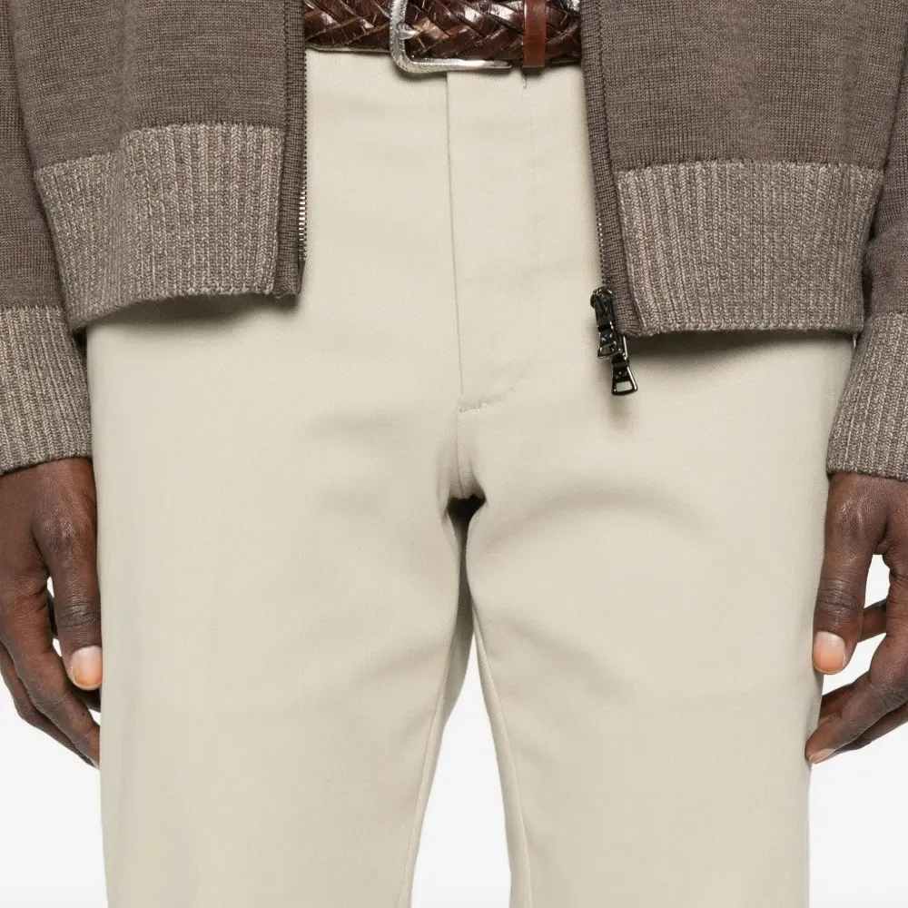 Брюки прямого кроя из хлопкового микса