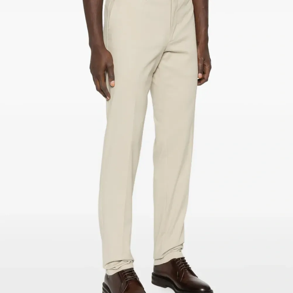 Брюки прямого кроя из хлопкового микса