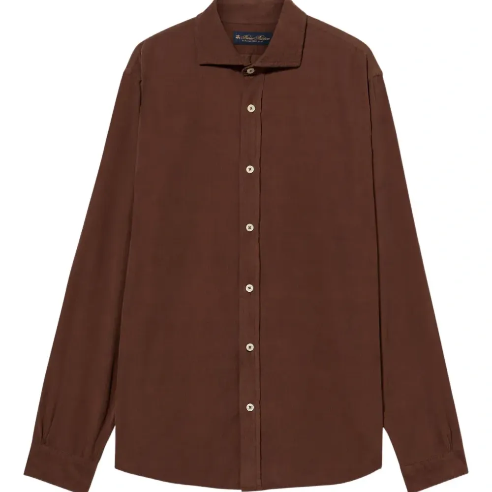 Рубашка из вельвета с отложным воротником