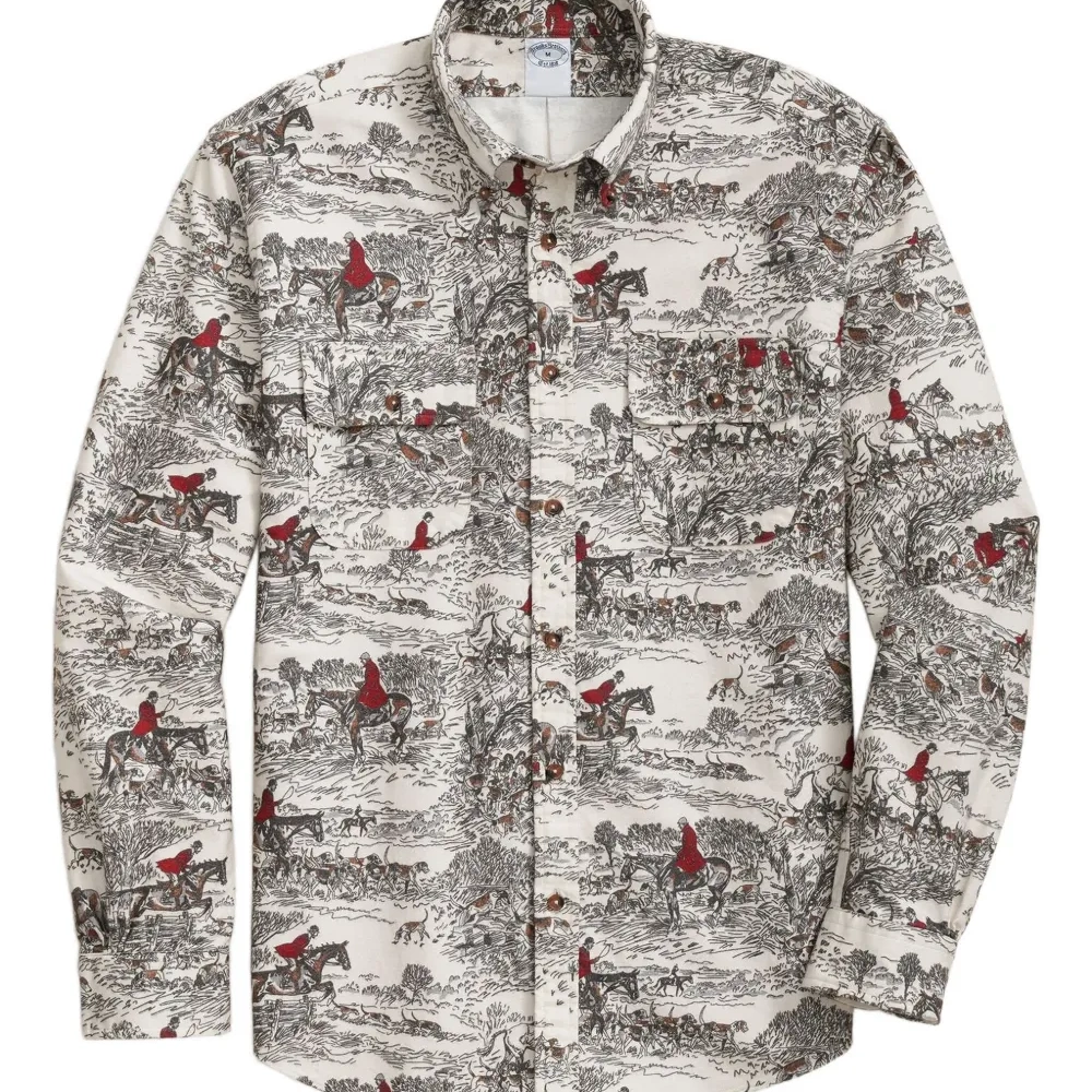 Рубашка с принтом и застежкой на пуговицы