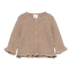 Кардиган из ажурной вязки с оборками Кардиган из ажурной вязки с оборками