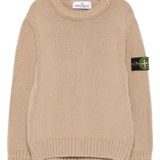 Свитер с круглым вырезом и нашивкой с логотипом