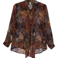 Рубашка с галстуком и цветочным принтом