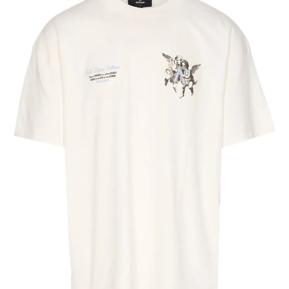 Футболка с короткими рукавами и принтом с ангелочками