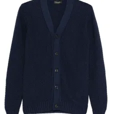 Кардиган с V-образным вырезом и фактурной вязкой Кардиган с V-образным вырезом и фактурной вязкой