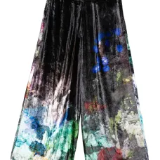 Брюки с принтом и завязками