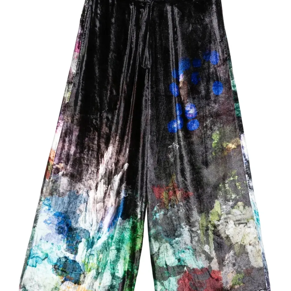 Брюки с принтом и завязками