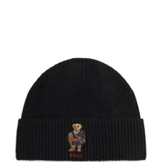 Вязаная шапка с вышивкой в виде медведя Вязаная шапка с вышивкой в виде медведя