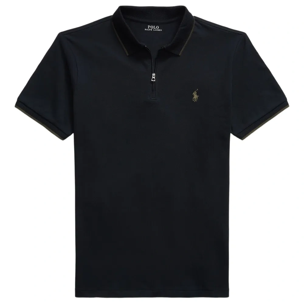 Поло с застежкой-молнией у ворота