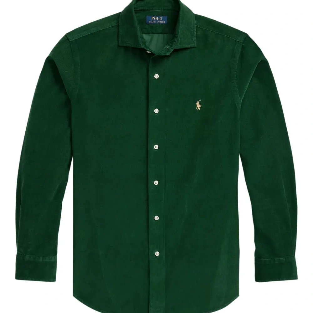 Вельветовая рубашка с вышитым логотипом