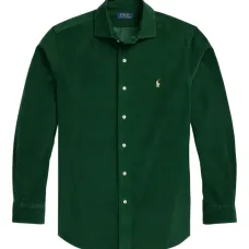 Вельветовая рубашка с вышитым логотипом