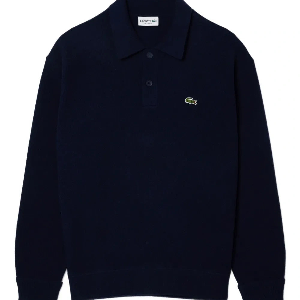 Рубашка-поло с длинными рукавами из шерсти