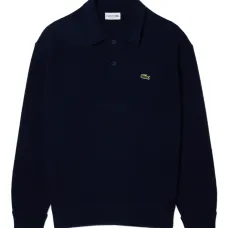 Рубашка-поло с длинными рукавами из шерсти