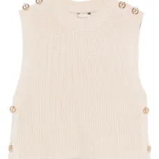 Безрукавка с отделкой в виде пуговиц