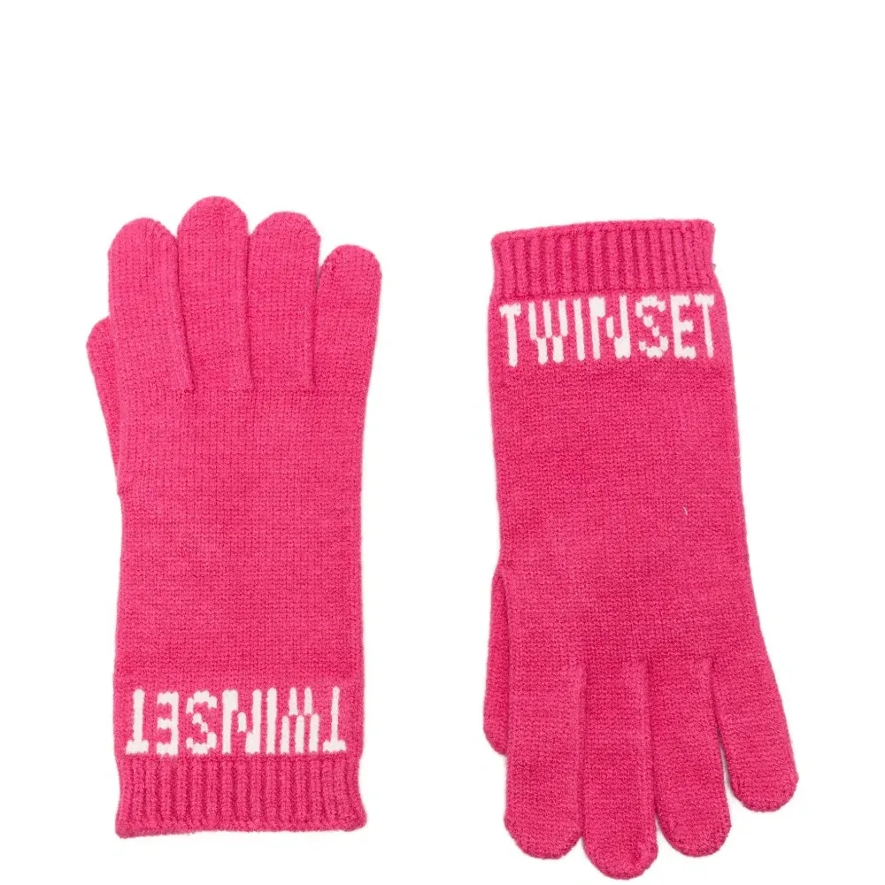 Перчатки с жаккардовым логотипом