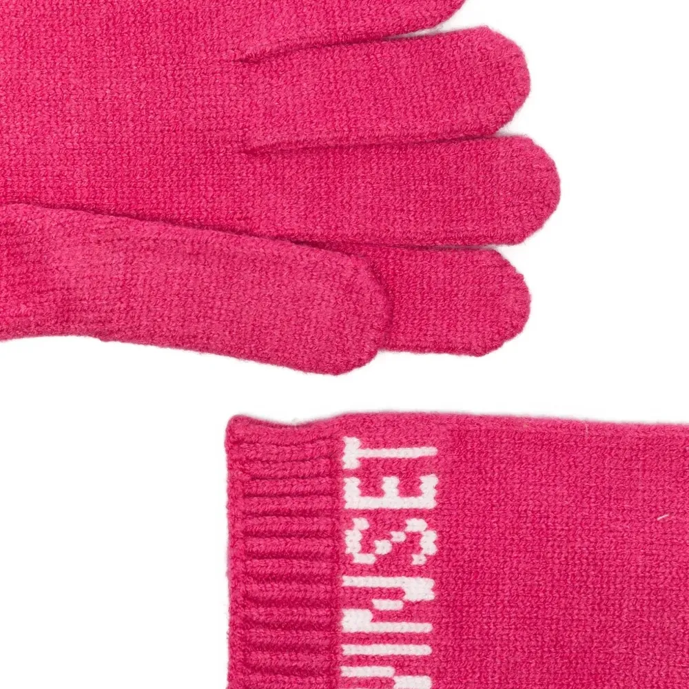 Перчатки с жаккардовым логотипом