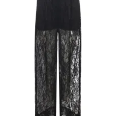 Брюки из кружев с цветочным узором