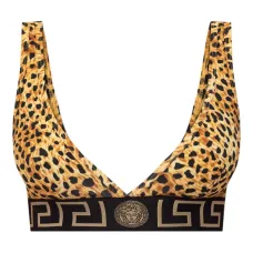 Лиф с леопардовым принтом и брендированной полосой