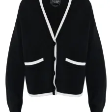 Кардиган из шерсти с V-образным вырезом