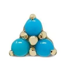 Серьга Cléo из желтого золота с бирюзой