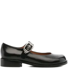 Кожаные туфли на ремешке с пряжкой