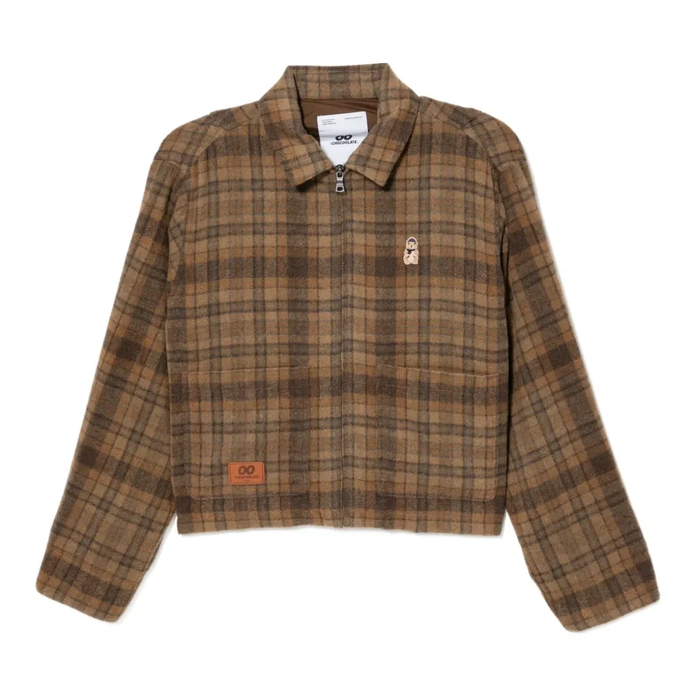 Клетчатая куртка с нашивкой-логотипом