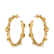 Серьги-кольца с бусинами