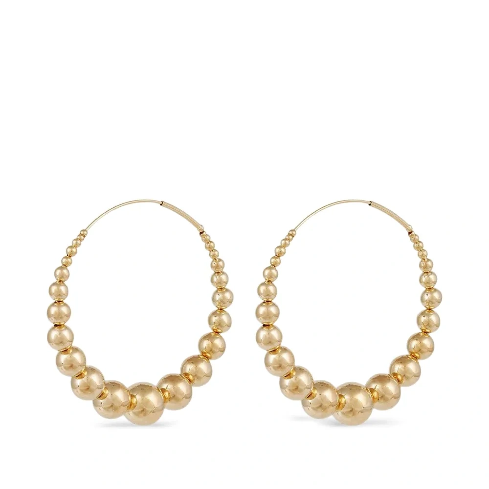 Серьги-кольца с бусинами