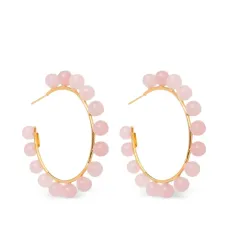 Серьги-кольца с кварцем