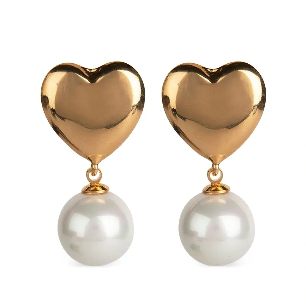 Серьги-подвески в форме сердца