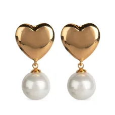 Серьги-подвески в форме сердца