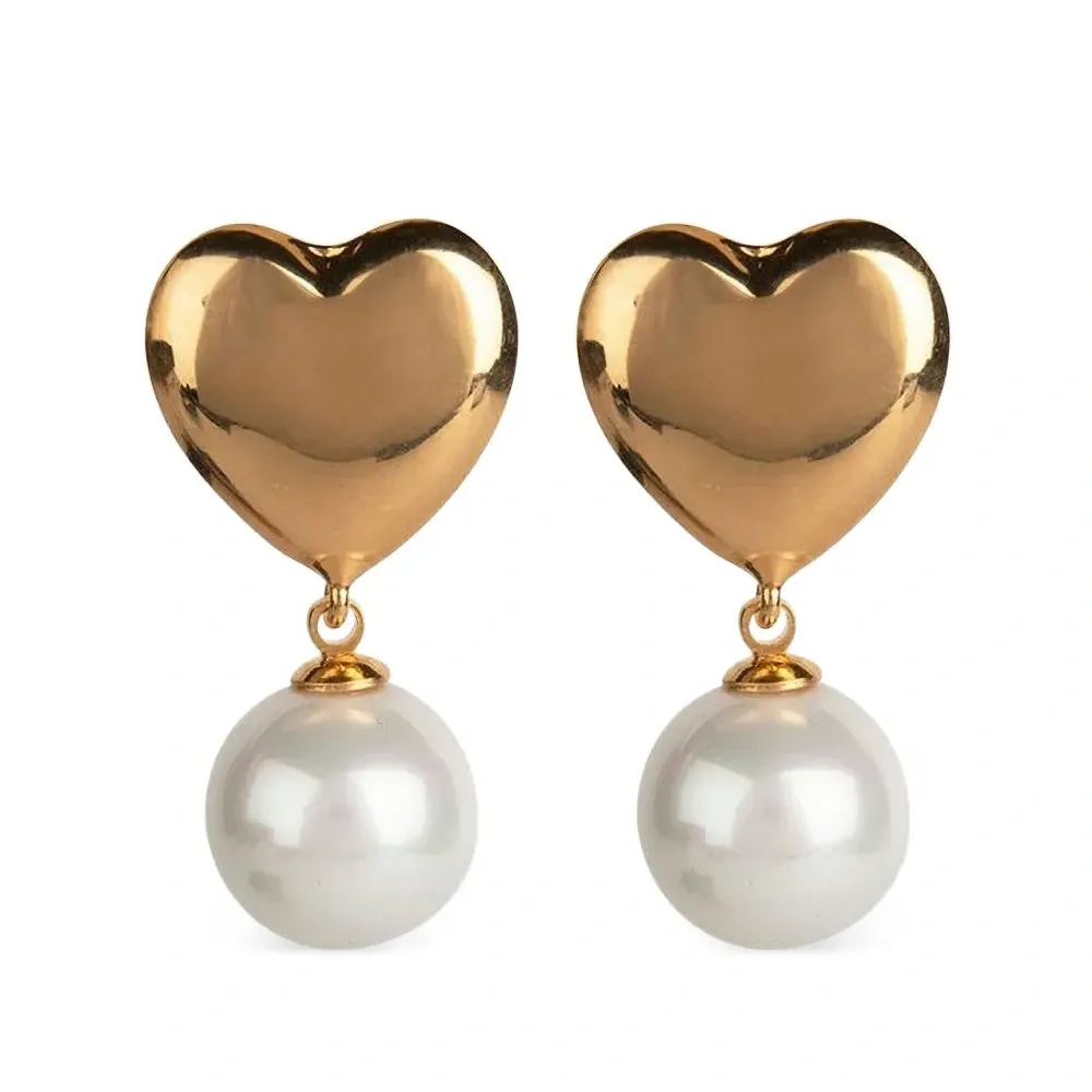 Серьги-подвески в форме сердца