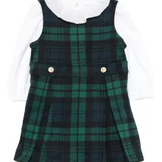 Платье в клетку со складками