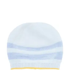 Шерстяная шапка в рубчик с полосками