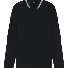 Поло с полосатым воротником