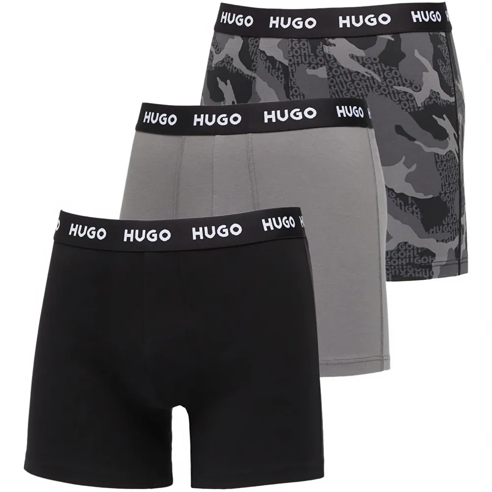 Трусы-боксеры с логотипом на поясе (набор из трех штук)