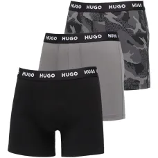 Трусы-боксеры с логотипом на поясе (набор из трех штук)