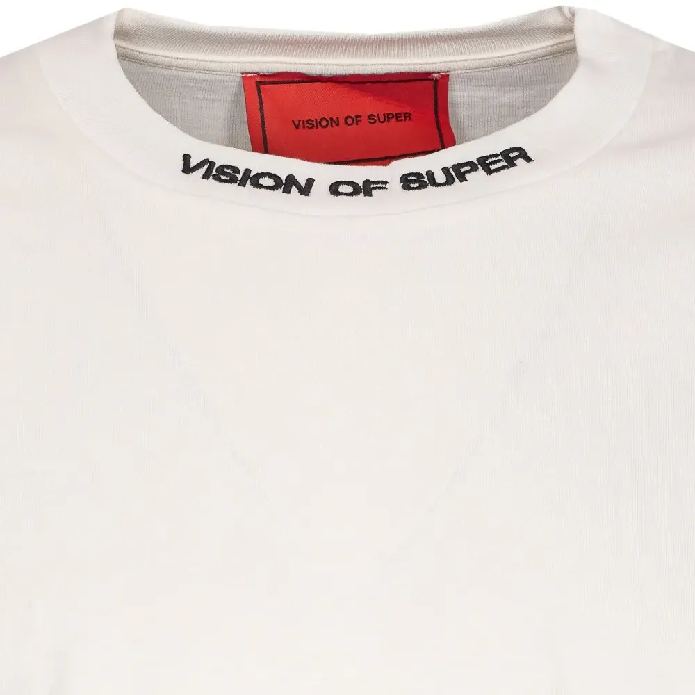 Футболка с вышивкой в виде пламени и круглым вырезом