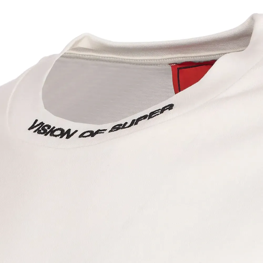 Футболка с вышивкой в виде пламени и круглым вырезом