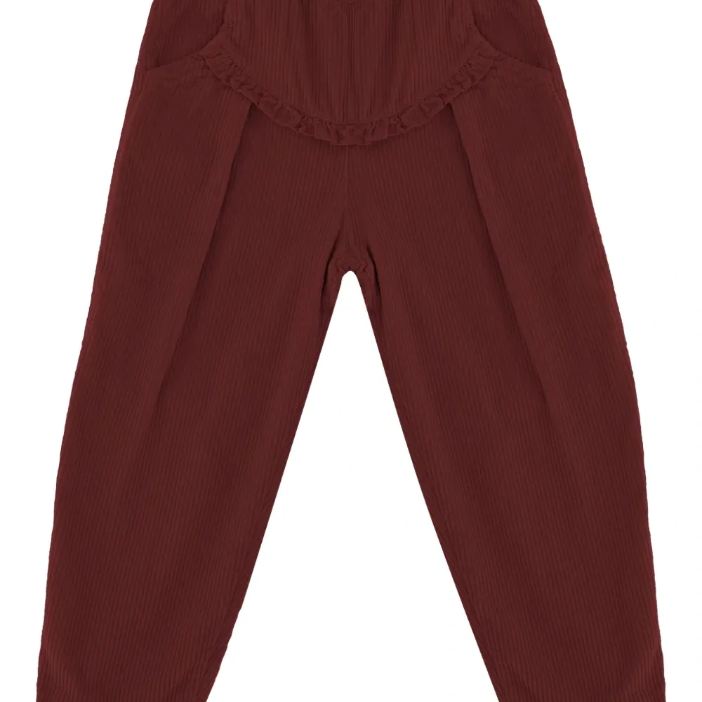 Вельветовые брюки с оборками