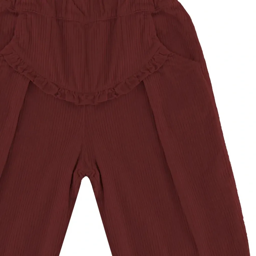 Вельветовые брюки с оборками