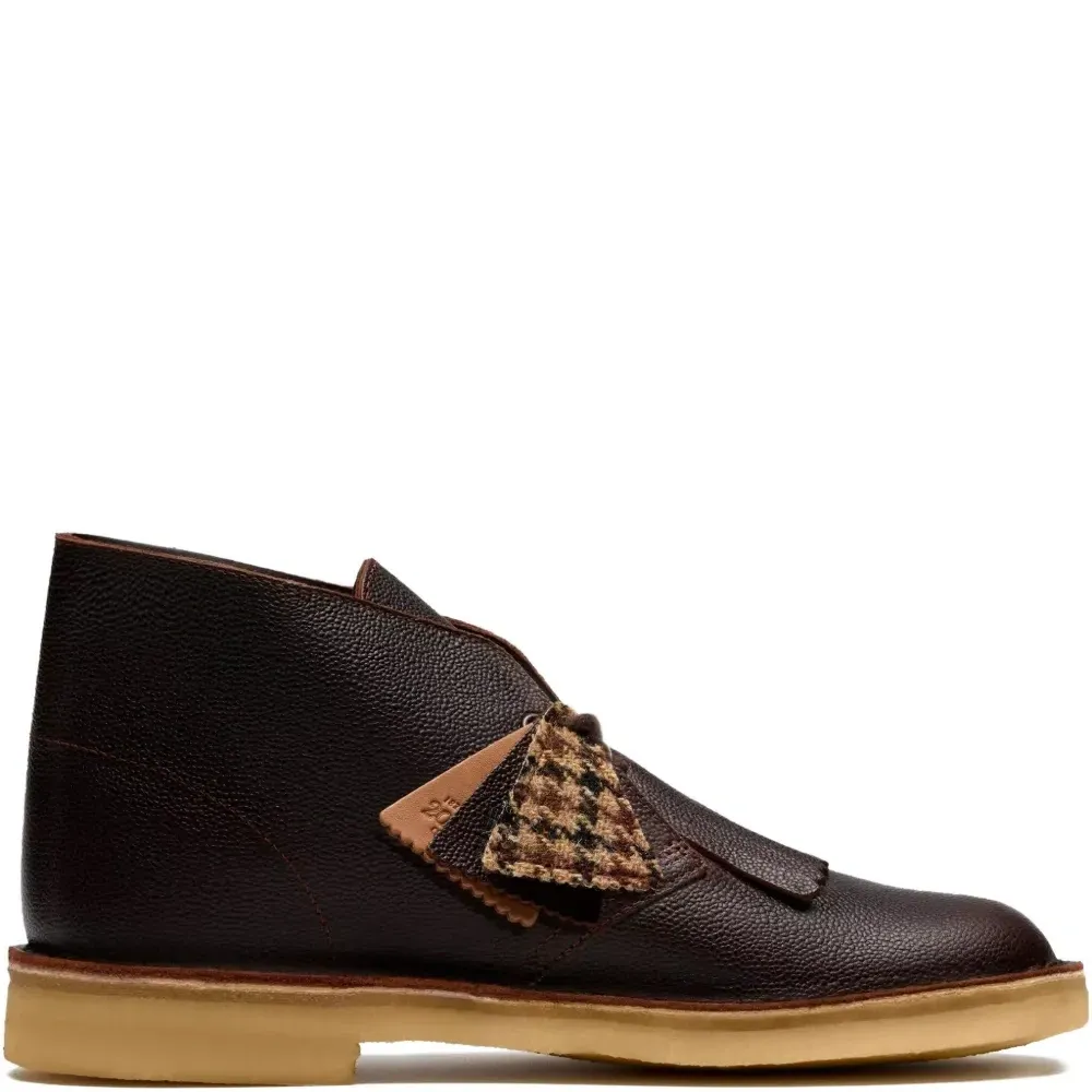 Сапоги из кожи с твидовой отделкой