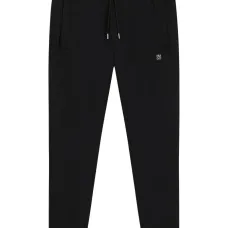 Спортивные брюки с эластичным поясом на завязках и нашивкой с логотипом