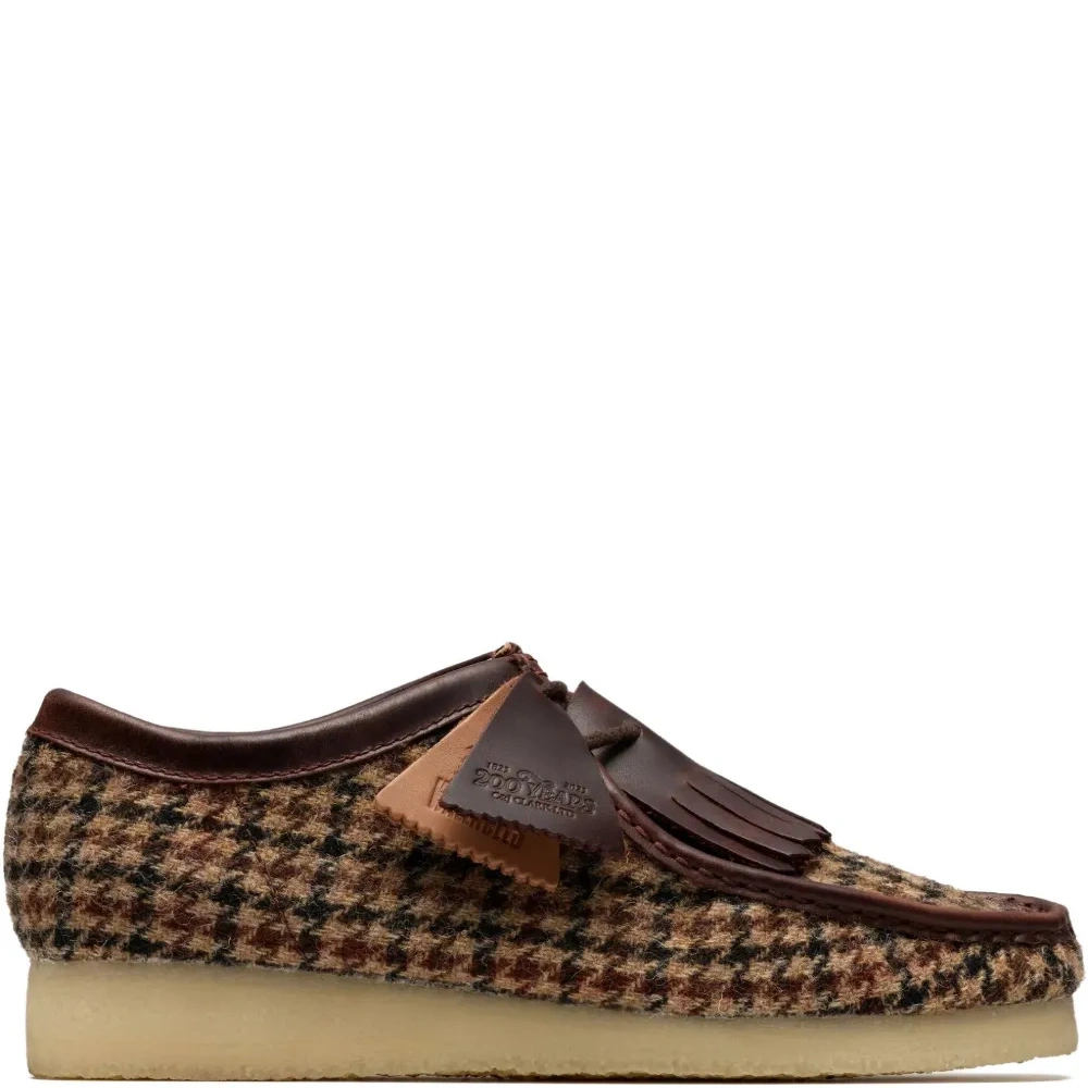 Сапоги с бахромой и твидовым узором