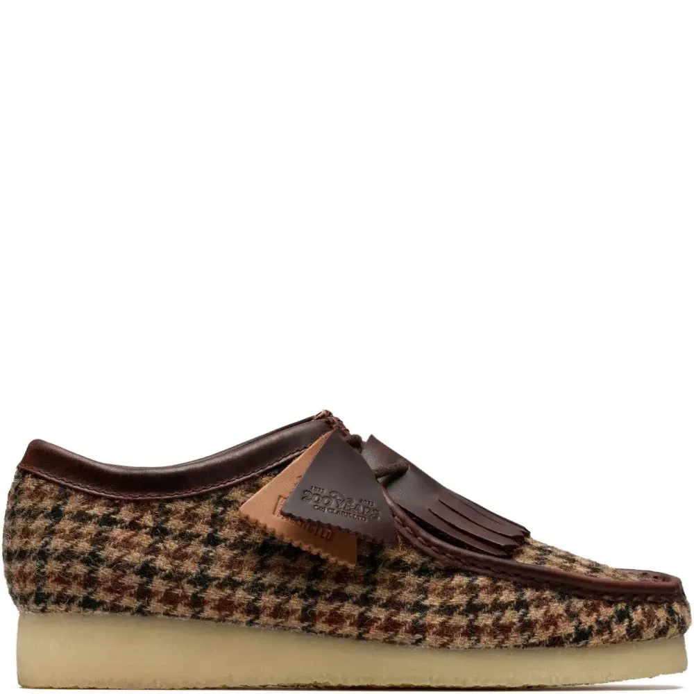 Сапоги с бахромой и твидовым узором