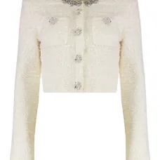 Жакет с отделкой кристаллами и подплечниками