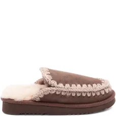 Тапочки из овчины с вязаной отделкой Тапочки из овчины с вязаной отделкой