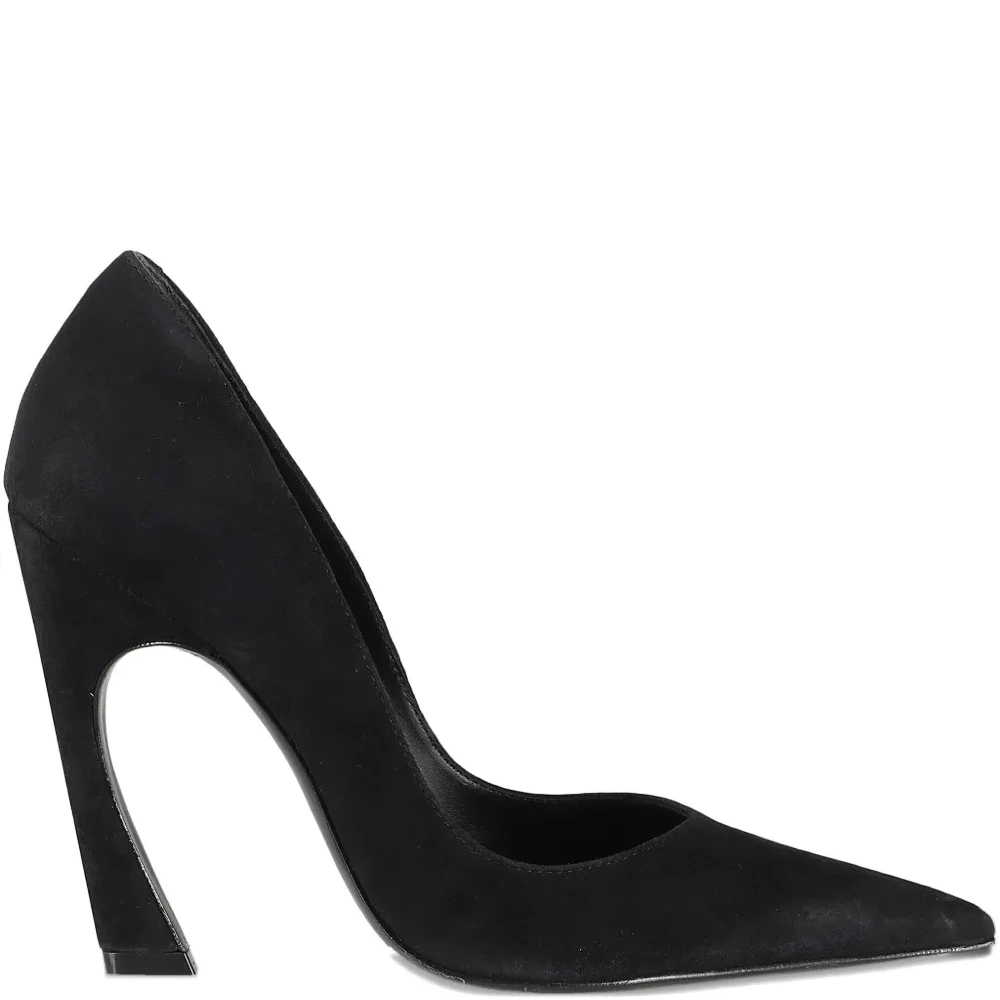 Туфли-лодочки с зауженным носком и изогнутым каблуком