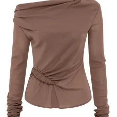 Топ Croissant с драпировкой и длинными рукавами